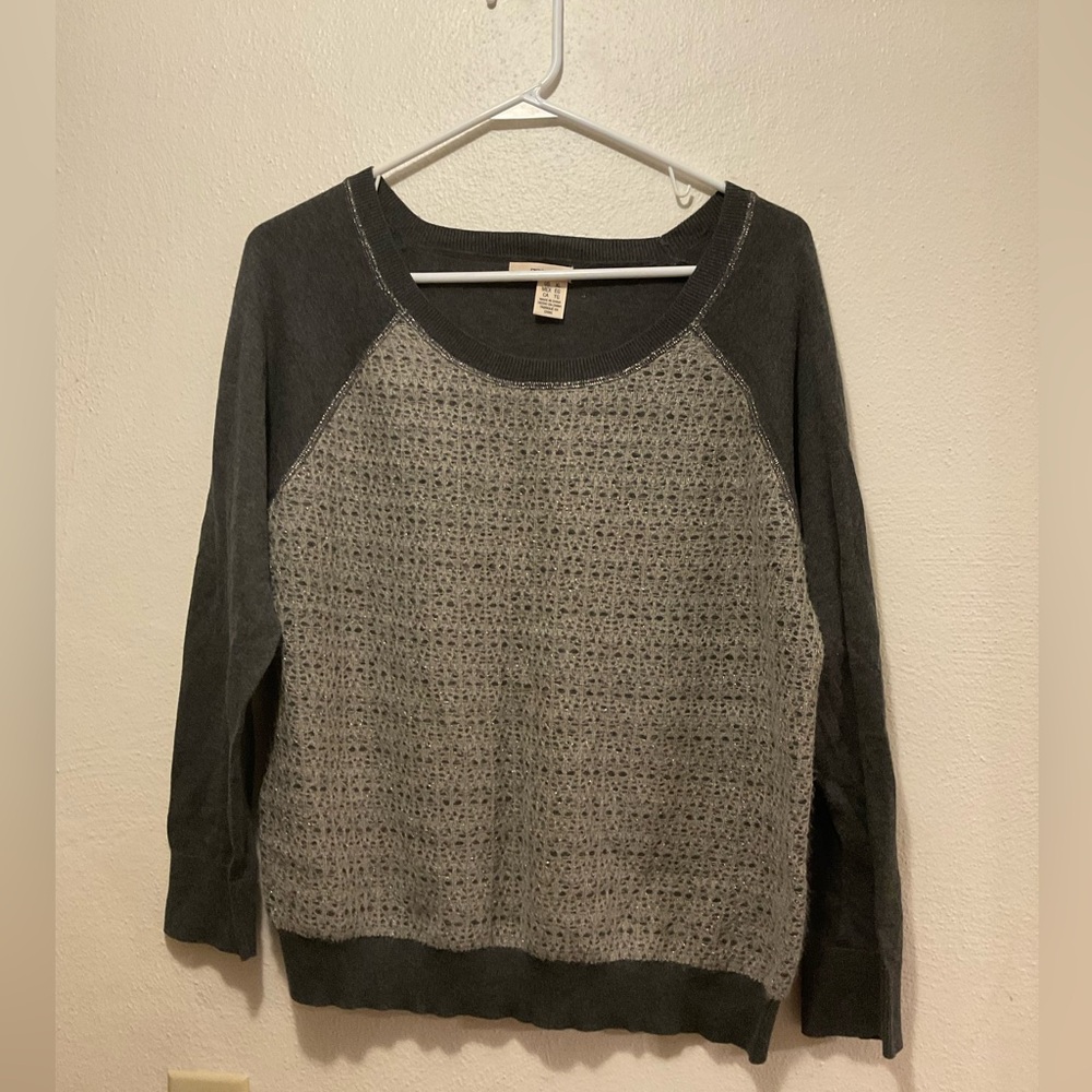 DKNY glitter sweater, Y2K sweater, printed long sleeve top